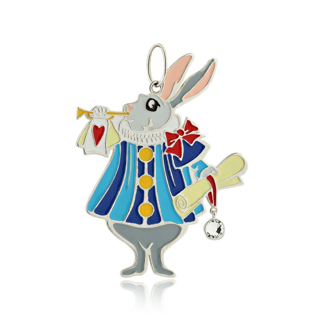 Елочная игрушка «Кролик» из серебра