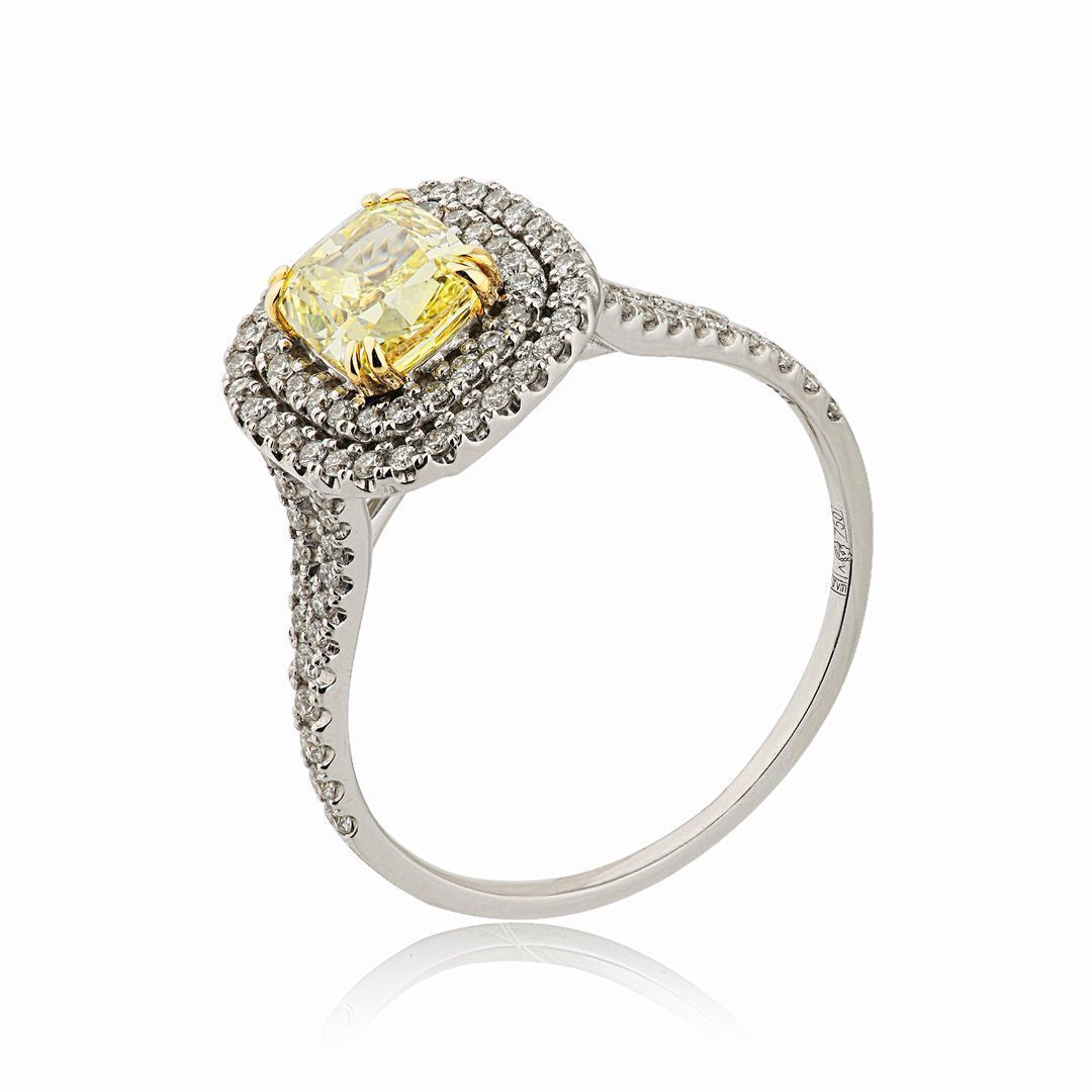 Кольцо из белого золота с бриллиантом 1.26 ct