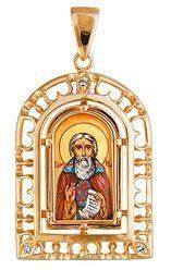 Подвеска-образ «Сергий Радонежский» из красного золота с бриллиантами